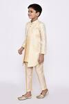 Petite Pomme_Cream Silk, Jacquard Sequins, Embroidery Abstract Jacket Sherwani With Pant _at_Aza_Fashions