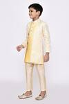 Buy_Arihant Rai Sinha_Yellow Sherwani Kasak Zari Jacquard And Banarasi Silk Abstract Jacket Set 