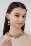 Buy_Chhavi's Jewels_White Kundan And Polki Embellished Necklace Set _at_Aza_Fashions