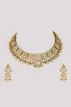 Chhavi's Jewels_White Kundan And Polki Embellished Necklace Set _Online_at_Aza_Fashions