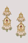 Buy_Chhavi's Jewels_Green Kundan Polki Embellished Necklace Set _Online_at_Aza_Fashions