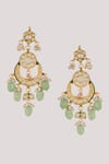 Chhavi's Jewels_Green Kundan Floral Embellished Necklace Set _Online_at_Aza_Fashions