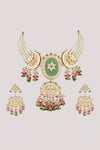 Chhavi's Jewels_Multi Color Kundan And Polki Embellished Pendant Choker Necklace Set _Online_at_Aza_Fashions