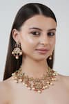 Buy_Chhavi's Jewels_Pink Kundan And Polki Embellished Necklace Set _at_Aza_Fashions