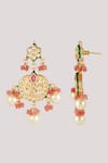 Shop_Chhavi's Jewels_Pink Kundan And Polki Embellished Necklace Set _Online_at_Aza_Fashions