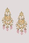 Buy_Chhavi's Jewels_Pink Kundan And Bead Drop Embellished Choker Necklace Set _Online_at_Aza_Fashions