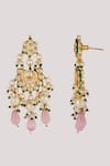 Shop_Chhavi's Jewels_Pink Kundan And Bead Drop Embellished Choker Necklace Set _Online_at_Aza_Fashions