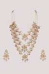 Chhavi's Jewels_Pink Kundan Embellished Layered Necklace Set _Online_at_Aza_Fashions