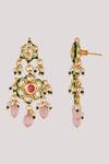 Shop_Chhavi's Jewels_Pink Kundan Embellished Layered Necklace Set _Online_at_Aza_Fashions