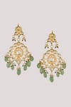 Buy_Chhavi's Jewels_Green Kundan And Polki Embellished Necklace Set _Online_at_Aza_Fashions