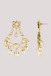 Shop_Chhavi's Jewels_White Kundan And Pearl Embellished Chandbalis _Online_at_Aza_Fashions