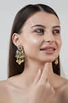 Buy_Chhavi's Jewels_Multi Color Kundan And Stone Embellished Dangler Earrings _at_Aza_Fashions