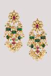 Chhavi's Jewels_Multi Color Kundan And Stone Embellished Dangler Earrings _Online_at_Aza_Fashions