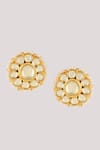 Chhavi's Jewels_Gold Plated Kundan Embellished Stud Earrings _Online_at_Aza_Fashions