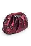 SG Collection by Sonia Gulrajani_Red Sequin Nora Embellished Reversible Clutch Bag _Online_at_Aza_Fashions