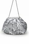 Shop_SG Collection by Sonia Gulrajani_Silver Sequin Nora Clutch Bag _at_Aza_Fashions