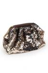 Shop_SG Collection by Sonia Gulrajani_Brown Sequin Nora Work Reversible Clutch Bag _at_Aza_Fashions