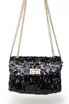 Buy_SG Collection by Sonia Gulrajani_Black Sequin Trish Embellished Sling Bag _at_Aza_Fashions