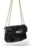 SG Collection by Sonia Gulrajani_Black Sequin Trish Embellished Sling Bag _Online_at_Aza_Fashions