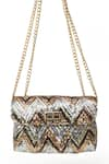 Buy_SG Collection by Sonia Gulrajani_Multi Color Sequin Trish Chevron Embellished Sling Bag _at_Aza_Fashions