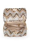 SG Collection by Sonia Gulrajani_Multi Color Sequin Trish Chevron Embellished Sling Bag _Online_at_Aza_Fashions