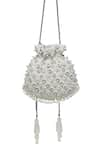 Shop_SG Collection by Sonia Gulrajani_Ivory Pearl Jumana And Bead Embellished Potli Bag _at_Aza_Fashions