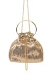 Buy_SG Collection by Sonia Gulrajani_Gold Sequin Tara Embellished Bucket Bag _at_Aza_Fashions