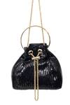 Buy_SG Collection by Sonia Gulrajani_Black Sequin Tara Work Bucket Bag _at_Aza_Fashions