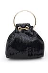 Shop_SG Collection by Sonia Gulrajani_Black Sequin Tara Work Bucket Bag _at_Aza_Fashions