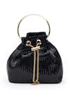 Buy_SG Collection by Sonia Gulrajani_Black Sequin Tara Work Bucket Bag _Online_at_Aza_Fashions