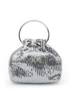 Shop_SG Collection by Sonia Gulrajani_Silver Sequin Tara Adorned Bucket Bag _at_Aza_Fashions