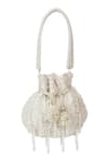 Buy_SG Collection by Sonia Gulrajani_Ivory Pearl Inaya Embellished Potli Bag _at_Aza_Fashions