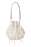 Shop_SG Collection by Sonia Gulrajani_Ivory Pearl Inaya Embellished Potli Bag _at_Aza_Fashions