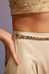 Shop_Tarun Tahiliani_Brown Swarovski Pearls Embellished Belt _at_Aza_Fashions