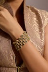 Buy_Tarun Tahiliani_Green Emerald Stone Multi Layered Bracelet _Online_at_Aza_Fashions