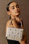 Tarun Tahiliani_Silver Mirror Hand Embroidered Bag _Online_at_Aza_Fashions