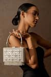 Buy_Tarun Tahiliani_Silver Mirror Hand Embroidered Bag _Online_at_Aza_Fashions