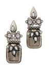 Shop_Sangeeta Boochra_Silver Plated Crystal 88 Charm Pearl Embellished Earrings _at_Aza_Fashions