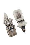Buy_Sangeeta Boochra_Silver Plated Crystal 88 Charm Pearl Embellished Earrings _Online_at_Aza_Fashions