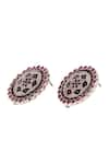 Buy_Sangeeta Boochra_Silver Plated Hydro Charm Stone Embellished Floral Earrings _Online_at_Aza_Fashions