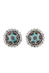 Sangeeta Boochra_Multi Color Hydro Stone Artisan Floral Carved Studs _Online_at_Aza_Fashions