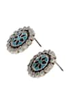 Shop_Sangeeta Boochra_Multi Color Hydro Stone Floret Carved Studs _Online_at_Aza_Fashions