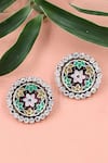 Sangeeta Boochra_Multi Color Hydro Stone Distinctive Artisan Floral Studs _Online_at_Aza_Fashions