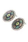 Sangeeta Boochra_Multi Color Hydro Stone Distinctive Artisan Floral Studs _at_Aza_Fashions