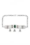 Sangeeta Boochra_Green Emerald Stone Majestic Glow Embellished Choker _Online_at_Aza_Fashions