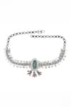 Sangeeta Boochra_Blue Hydro Stone Graceful Adornment Embellished Necklace _Online_at_Aza_Fashions