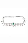 Sangeeta Boochra_Green Emerald Stone Majestic Glow Carved Embellished Necklace _Online_at_Aza_Fashions