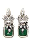 Sangeeta Boochra_Silver Plated Crystal 88 Refined Grace Floral Earrings _Online_at_Aza_Fashions