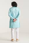 Shop_Blushing Couture by shafali_Blue Cotton Embroidered Palm Kurta And Pant Set _at_Aza_Fashions