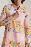 Buy_Blushing Couture by shafali_Pink Cotton Printed Floral Kurta And Pyjama Set _Online_at_Aza_Fashions